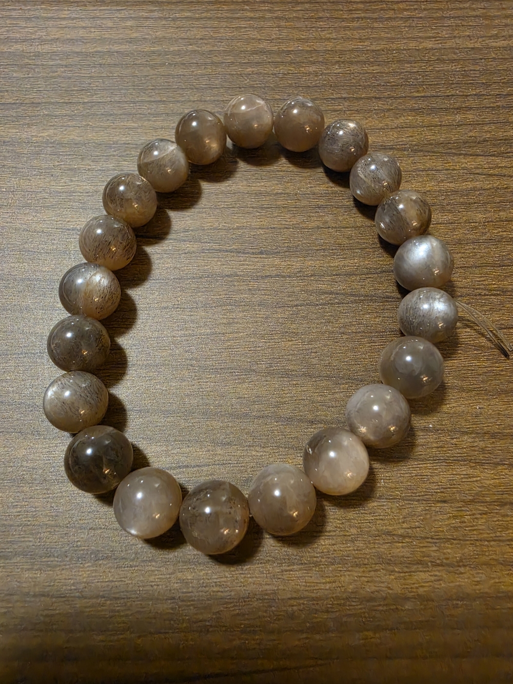 Black Sunstone Moonstone 8mm Beaded Stretch Bracelet